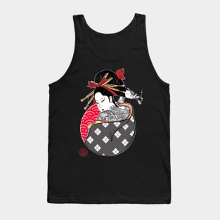 Tattooed geisha smoking Tank Top